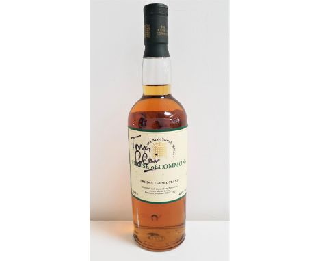 SIGNED HOUSE OF COMMONS 8 YEAR OLD MALT SCOTCH WHISKYthe label signed by Tony Blair. Distilled, cask matures and bottled by J
