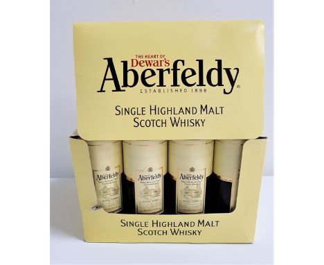 TWELVE ABERFELDY 12 YEAR OLD SINGLE HIGHLAND MALT SCOTCH WHISKY MINIATURESall 5cl and 40% abv. In individual tubes and in bra