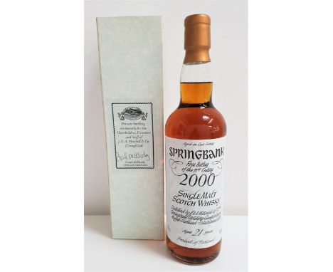 SPRINGBANK 2000 SINGLE MALT SCOTCH WHISKY - FIRST BOTTLING OF THE 21st CENTURYaged 21 years in oak casks. 1 of only 59 bottle