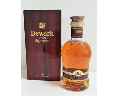 DEWAR'S SIGANTURE BELNDED SCOTCH WHISKY bottle number AA41839. 75cl and 43% abv. In presentation case. 1 bottle