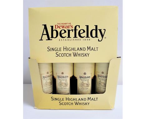 TWELVE ABERFELDY 12 YEAR OLD SINGLE HIGHLAND MALT SCOTCH WHISKY MINIATURESall 5cl and 40% abv. In individual tubes and in bra