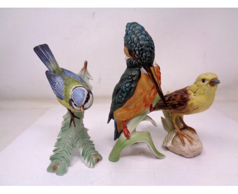 Three Goebel china bird ornaments (tallest 17cm)
