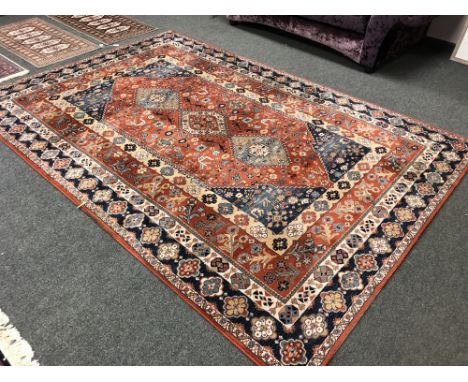 A machined Afshar design carpet 200 cm x 298 cm 