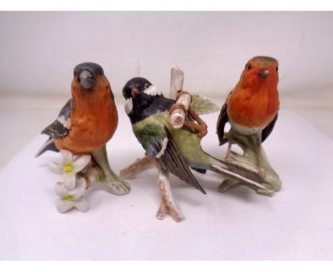 A group of three Goebel china birds (tallest 12.5cm).