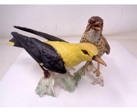 Two Goebel china bird ornaments (tallest 16cm).