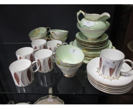 A 1930's Paragon part tea set and six Susie Cooper coffee cans and saucers  