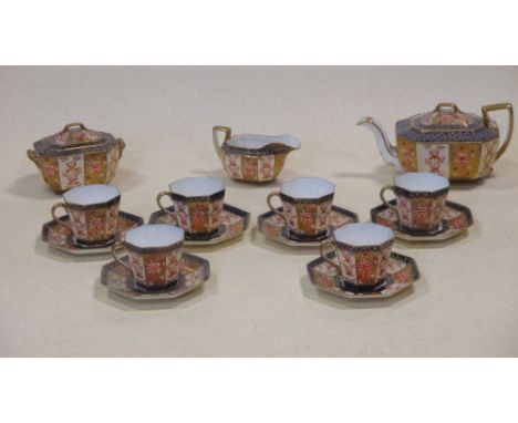 A 19th century Wedgwood Imari style six piece teaset  