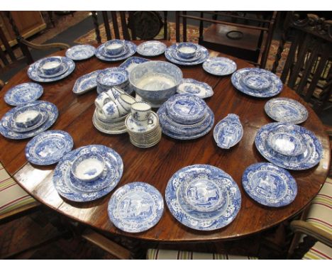 A quantity of Spode blue and white Italia tableware and other pottery and porcelain  