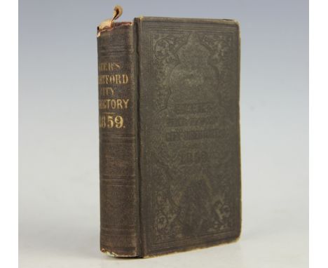 GEER'S HARTFORD CITY DIRECTORY FOR 1859-60, 473pp, folding map, almanac frontis, 72 pages of adverts, first American edition,