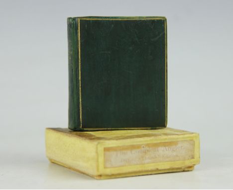 WALTON (I) THE COMPLEAT ANGLER - a miniature book, 588pp, with portrait frontis and cartouche half title, re-backed full gree
