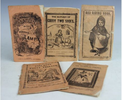 Five 19th century Chap Books, comprising THE ADVENTURES OF THE OLD WOMAN OF STEPNEY, RED RIDING HOOD, THE HISTORY OF GOODY TW