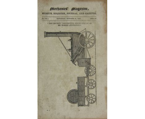 RAINHILL TRIALS: MECHANICS MAGAZINE, MUSEUM, REGISTER, JOURNAL AND GAZETTE, three issues, comprising No 324 October 24th 1829