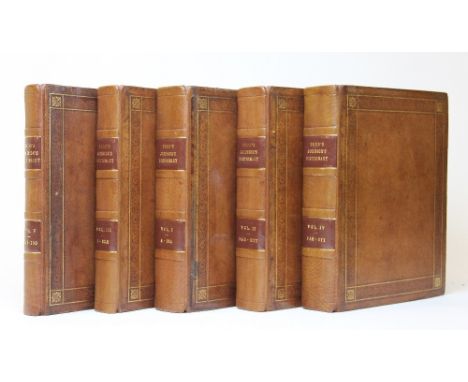 JOHNSON (S), A DICTIONARY OF THE ENGLISH LANGUAGE, with numerous corrections by Rev H, J, Todd, five vols, vol I with engrave