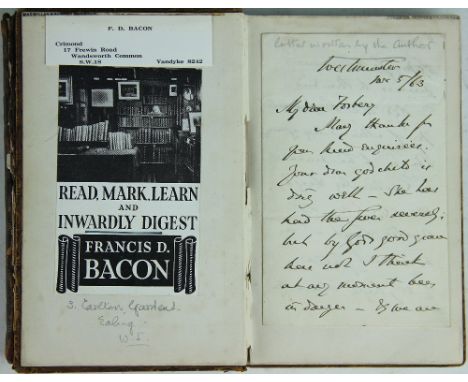 TRENCH (R), ON THE STUDY OF WORDS, 25th edition, with letter from the author tipped into the front, London, Kegan Paul, 1896 
