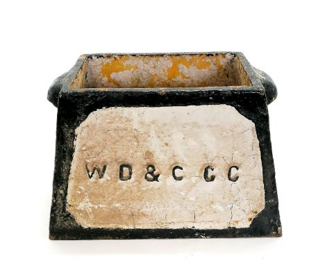 Antique WD&amp;CGC cast iron golf tee marker / trough with original paintwork - 23cm high &amp; 35cm x 24cm 