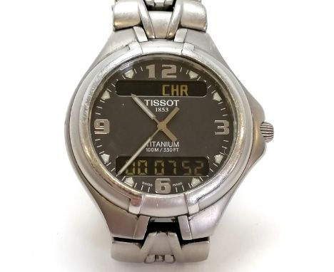 Tissot 1853 titanium 100m gents quartz watch - 32mm case &amp; running-&nbsp;We cannot guarantee the keeping time or running 