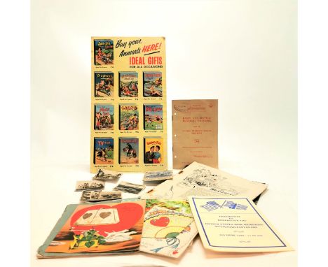 Original advertising card (42cm x 23cm) for the sale of childrens books with basic physical training manual, valentines cards