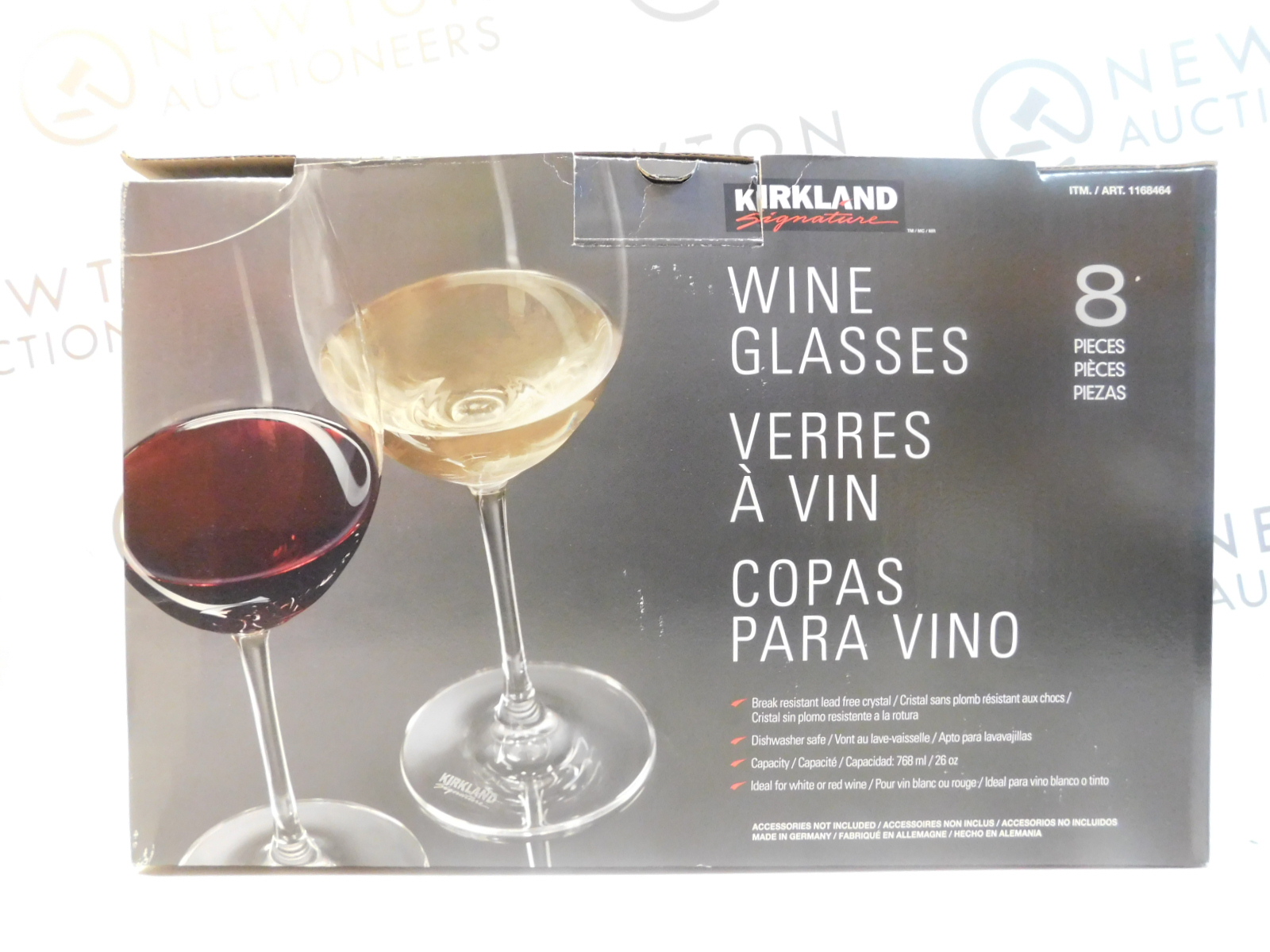 1 BOXED KIRKLAND SIGNATURE 8PC (APPROX) WINE GLASS SET RRP £44.99