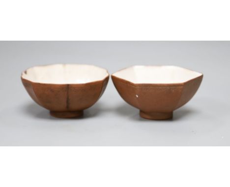 Two 18th century Chinese Yixing cups, height 3cm