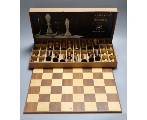 The ANRI Space-age chess set, 1969, in original box with leaflet and chess board, kings 11cm