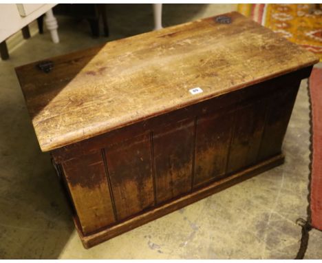 A Victorian pine trunk, width 85cm, depth 43cm, height 46cm