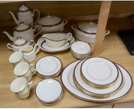 A Minton St James pattern bone china dinner and tea service for a six place setting (45)CONDITION: Little used
