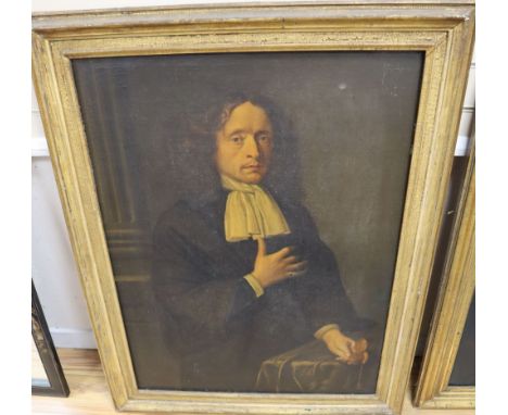 English School (18th/19th century), Half-length portrait of Rev. Thomas Wood (1772-1858), holding a watch in his left hand, h