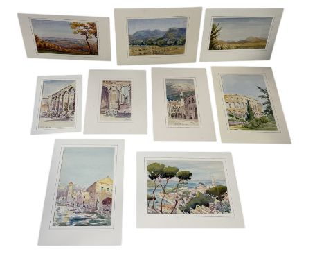 JOHN CODRINGTON (BRITISH 1898-1991): A GROUP OF NINE WATERCOLOUR PAINTINGS ON PAPER DEPICTING SHRINES AND MOSQUES OF AFGHANIS