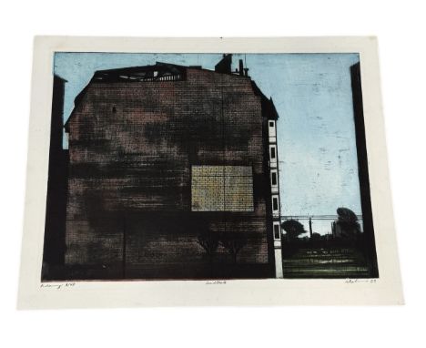 A LITHOGRAPH AFTER BERNARD BUFFET DEPICTING A HOUSESigned and dated '69.74cm x 57cm