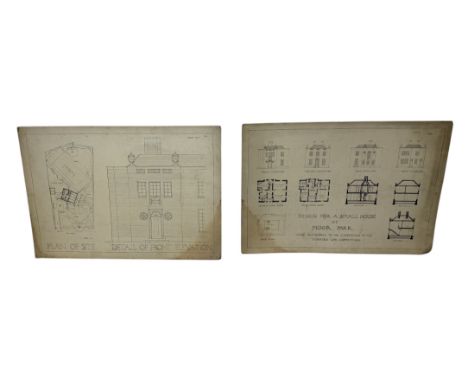 EDWARD LE BAS (BRITISH 1904-1966): ARCHITECTURAL PLANS, PEN AND INK 'DESIGN FOR A SMALL HOUSE AT MOOR PARK, DONE ACCORDING TO