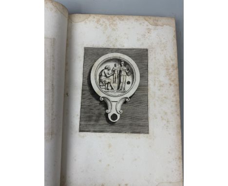 PIETRO SANTI BARTOLI: LE ANTICHE LUCERNE SEPOLCRALI FIGURATE, BOOK ON ANTIQUE OIL LAMPS WITH ENGRAVED PLATES, BROWN LEATHER B