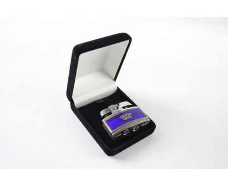 VINTAGE RONSON .925 STERLING SILVER BANDED LIGHTER BOXED 