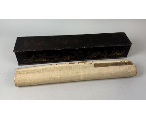 A CHINESE PAINTED SCROLL, QIANLONG PERIOD, DEPICTING FLOWERSPlease note that the scroll and painting is badly damaged, it is 