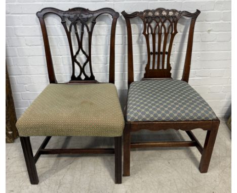 A PAIR OF MAHOGANY CHIPPENDALE REVIVAL SIDE CHAIRS