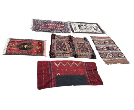 PERSIAN CARPETS AND TEXTILES, TO INCLUDE FISH PATTERNLargest 140cm x 100cm