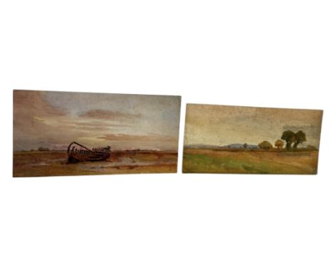 ALFRED CROWDY LOVETT C.B.E (BRITISH 1862-1919): A PAIR OF LANDSCAPE WATERCOLOUR PAINTINGS ON BOARDLargest 53cm x 28cmMonogram
