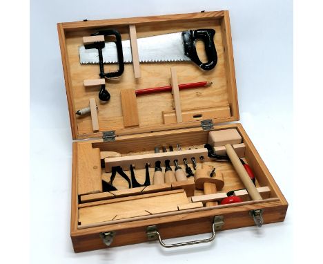 Made in Poland childs tool set with small size woodworking tools - box 37cm x 24cm ~ in unplayed with condition NOTE this con