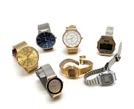 3 x Christian Lars quartz watches (4cm diameter) t/w 4 vintage LCD watches - all for spares / repairs - SOLD ON BEHALF OF THE