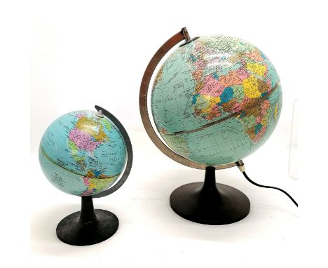 2 x vintage globes (largest 40cm high is a lamp) by Scan-Globe a/s Denmark 