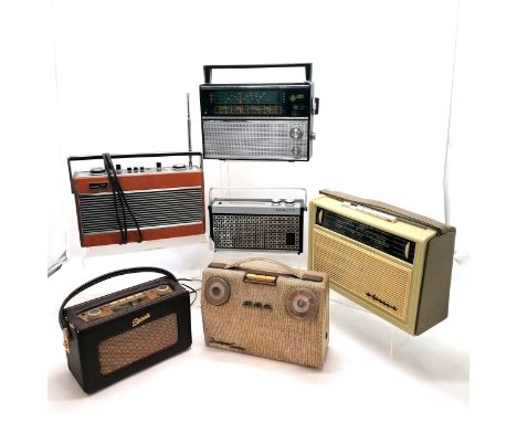 6 x vintage radios inc Roberts, Vega, RAD 24 fidelity, GEC, Roberts DAB etc 