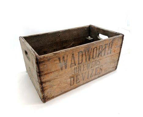 Wadworth brewers Devizes vintage wooden crate - 46cm x 26cm x 20cm 