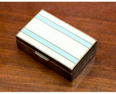 A Continental silver snuff box, having enamelled and engine turned cover