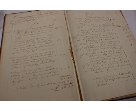 An Accounts Book, scrap book with Dares of 1795 - both ends, Army Captains, central part used as scrapbook 