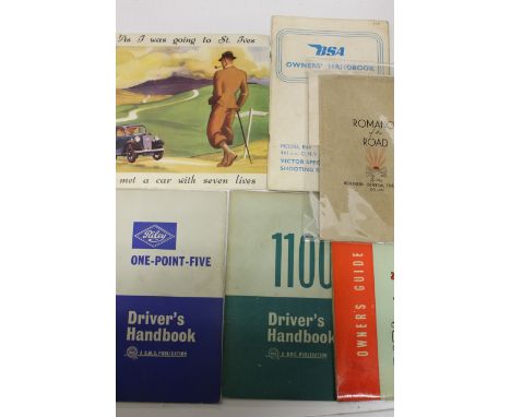 Four Motoring handbooks, a Northern General "Romance of the Road" publication and an Austin Seven leaflet.