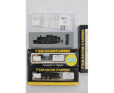 Three Boxed N Gauge Graham Farish Locomotives: No.372-327 BR Standard class 3MT in BR Black with late crest: 2-6-4 Tank engin