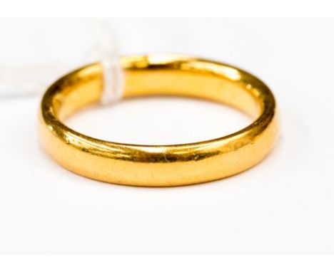 A 22ct gold ring, court shape ring, size N½ total gross weight 6.2gms