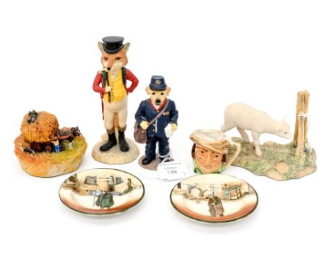 An Aynsley 'mastercraft' Mr Fox 1984, 'Benjamin' Regency Fine Arts, a Border Fine Arts Lamb by Post, Village collection 'Harv
