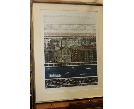 A limited edition print 62/175 'Cityscape' Brenda Harthill signed in pencil 