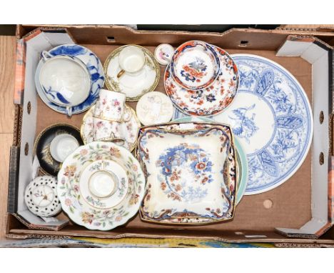 A pair of Royal Crown Derby 'Antoinett' coffee cans and saucers, a Mintons Haddon Hall raised bowl 6.5 inches approx. diamete