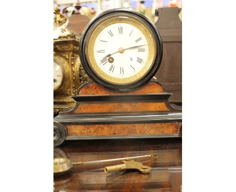 A 19th Century black ebonised mantle clock